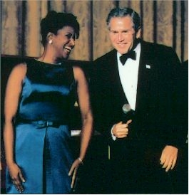 Enjoying a moment with President Bush