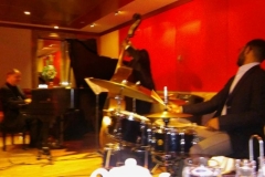 John DiMartino, Lonnie Plaxico and Jerome Jennings last night with me at Kitano's. Fun, musical and swinging!