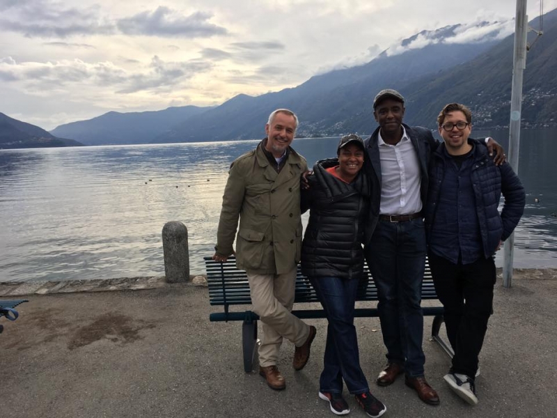 With the cats before sound check in Ascona, Switzerland. Beautiful scenery