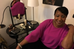 Finishing touches before going on stage at The Blue Note In Milan